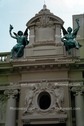 Angels, Statues, bar-relief, ornate, building detail