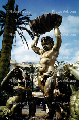 Cherubs, Golden Statues, ornate, Water Fountain