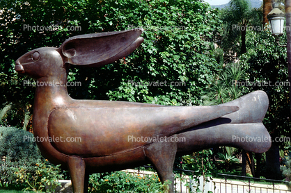 Rabbit Bird Sculpture, bronze