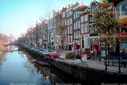 Canal, Calm, Cars, Road, Houses, Waterway, Amsterdam