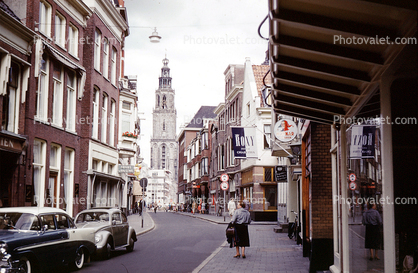 Cars, street, Groningen, September 1959, 1950s