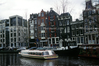 Waterway, Canal, Tourist Boat, Sightseeing, Homes, House, Amsterdam, tourboat
