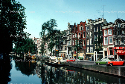 Waterway, Canal, Homes, Houses, Water, Reflection, Amsterdam