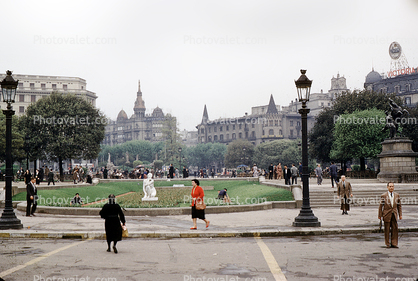 Downtown, cityscape, plaza, buildings