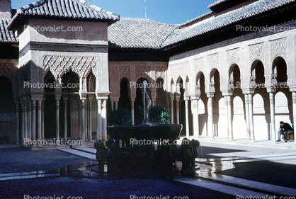 Water Fountain, Alhambra, Granada, Andalusia, Spain, 1950s
