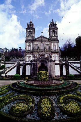 Church, gardens, ornate, building, Baraga