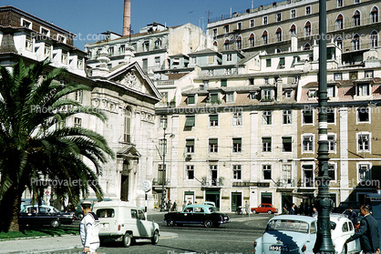 Cars, buildings, cityscape, Lisbon, September 1966