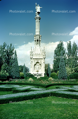 Gardens, Statue Monument Column, Lisbon, 1940s