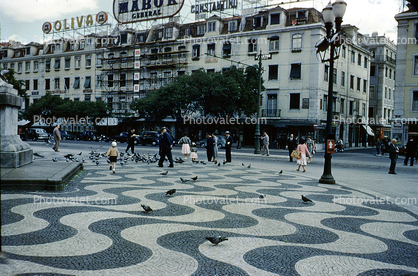 Tile Sidewalk in Oliva, illusion, buildings