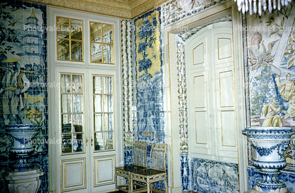 Blue Tiles, walls, Chandelier, Palace, Castle