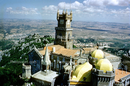 Castle, royalty, building, domes, moorish, tower, Pena National Palace, Castle, ornate