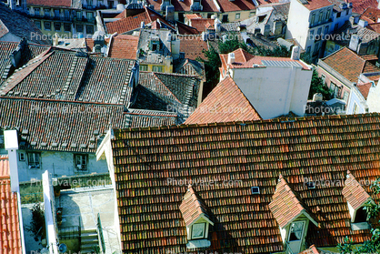 Rooftops, red roofs, buildings, skyline, Lisbon