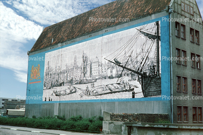Harbor, building, Gdansk, Danzig, August 1975, 1970s