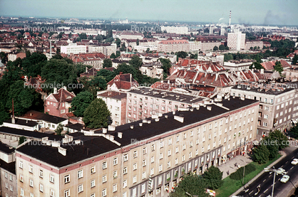 skyline, buildings, Gdansk, Danzig, August 1973, 1970s