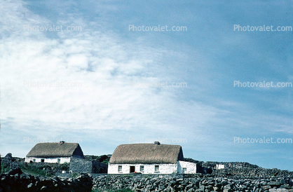 Ruins, rocks, homes, house, buildings, Inishmore Aran Island, Galway Bay, Ireland