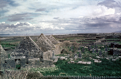 Ruins, rock, buildings, Abbey, Church, Aran Island
