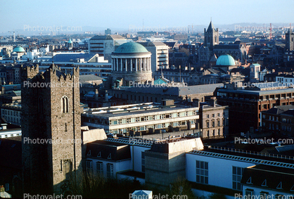 downtown, office, building, skyline, Dublin
