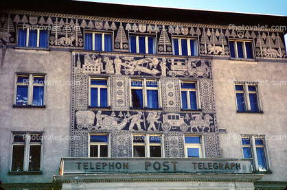 Telephon, Telegraph, Post Office, Artwork, Davos Platz, Davos, Switzerland, 1950s