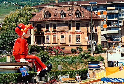 Balloon Boy, buildings, Sierre, Switzerland