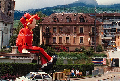 Balloon Boy, buildings, Sierre, Switzerland