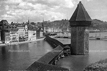 Kapellbruecke, Lucerne Tower, Water Tower, Chapel Bridge, Luzern, Switzerland