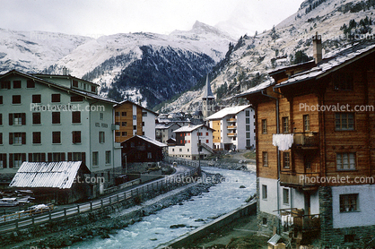 Hotel Perren, river, village, Switzerland