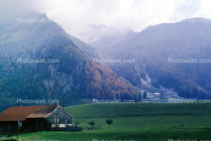 Autumn, House, Building, Juan Pass, Switzerland