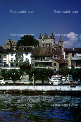 Castle, Citadel, Buildings, Homes, Lake, Waterfront, Geneva, Switzerland