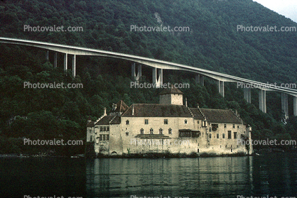 Castle, Building, Palace, Lake, Water, Switzerland