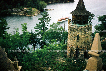 Turret, River, Boat, Castle, Building, Switzerland, Tower