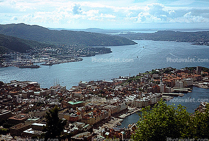 Village, City, Town, Harbor, Bergen, 1950s