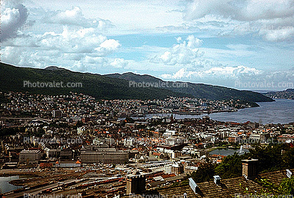 Village, City, Town, Harbor, Bergen, 1950s