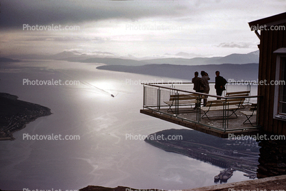 Balcony over the water, Bench, Hills, Fjord, Ocean, Narvik