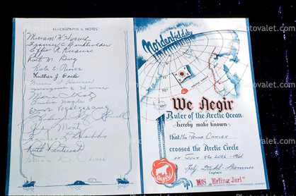 Certificate of crossing the Arctic Circle