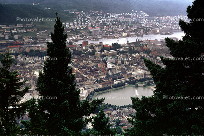 harbor, Town, City, Buildings, Bergen