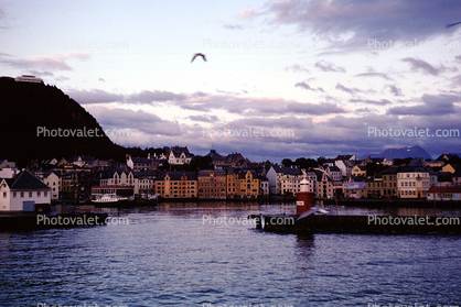 Waterfront, Town, City, Buildings, Harbor, Houses, Homes, Docks, Alesund, Norway