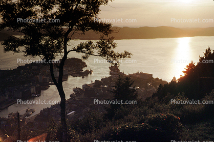 Harbor, Town, Sunset, Bergen