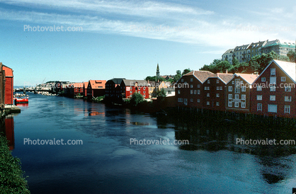 Waterfront, Buildings, Homes, Town, Village, Trondheim