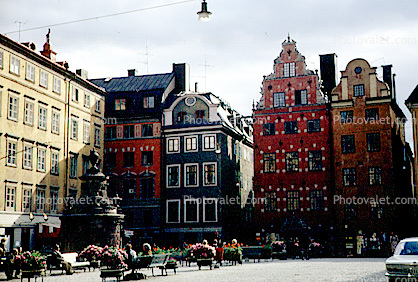 Benches, Buildings, Stortorget, Old Town