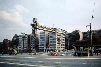 Luma, Restaurang Gondolen, Skywalk, Lift, Elevator, landmark,  Stockholm, August 1968, 1960s
