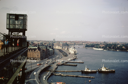 Harbor, Skyline, Luma, Restaurang Gondolen, Stockholm, Baltic Sea, August 1968, 1960s