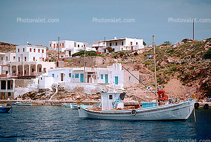 waterfront, homes, houses, Siphnos, Harbor