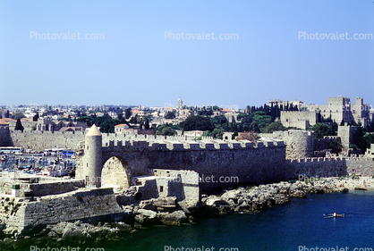 Fortress, Fort, Harbor, Castle, skyline, Rhodes