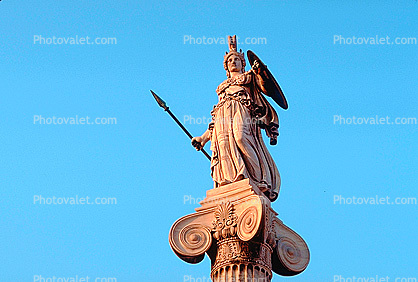 Athena, Statues, Spear, The Academy of Athens