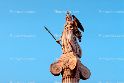 Athena Statue, Spear, The Academy of Athens