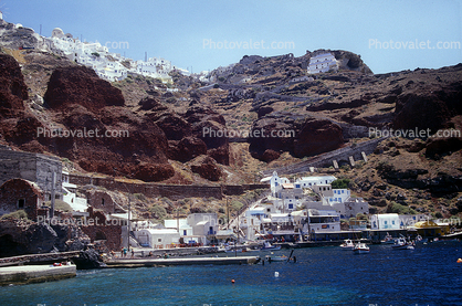 Harbor, Santorini, Cliff-Hanging Architecture