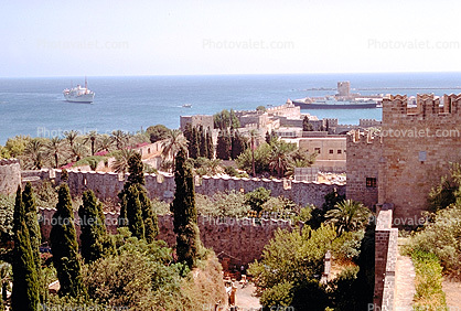 Fortress, Harbor, Rhodes, landmark