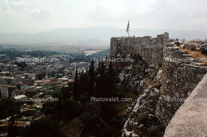 The Acropolis, Overlooking the City of Athens, haze, smog