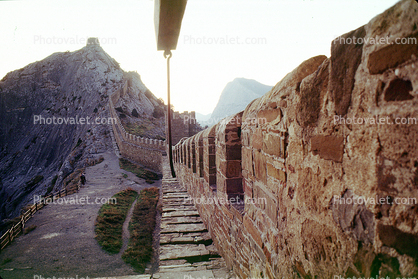 The Genoese Fortress, Wall in Sudak, Medieval ruin, Crimea, November 1991