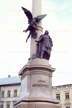 Adam Mickiewicz Monument, Statue, Polish Writer, Lviv, 1992